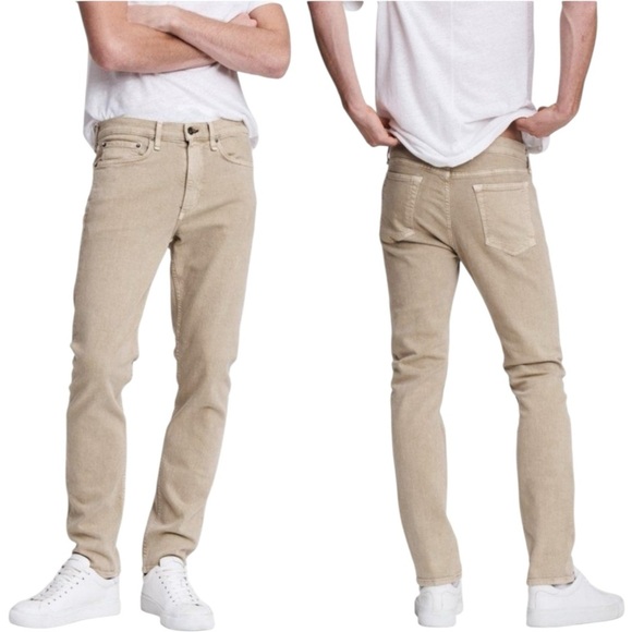 RAG & BONE Men's Fit 2 Slim MidRise Button Fly Denim Jeans in Vernon Tan 34 X 32 - Picture 2 of 7